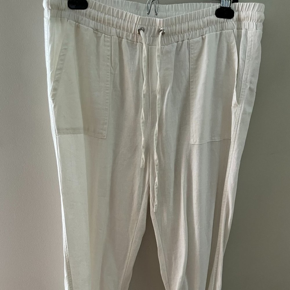 Women's White Drawstring Pants